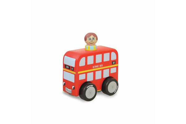 Indigo Jamm 10.5cm Mini Bernie Bus Kids Children Fun Wooden Vehicle Toy 18m+