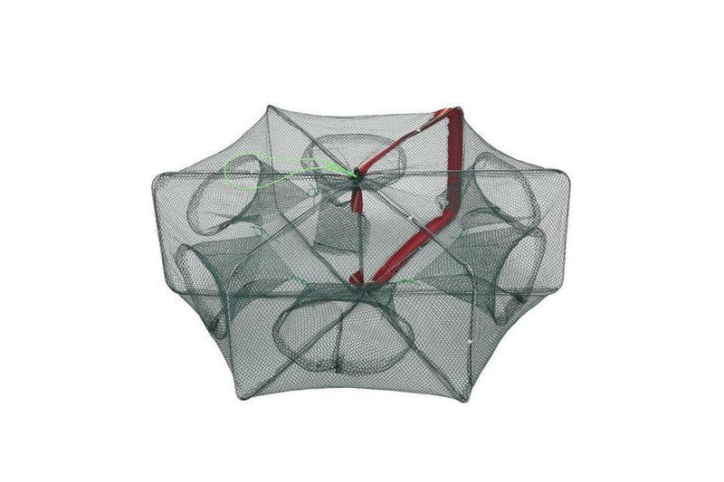 6 / 8 Holes Automatic Fishing Net Cage Portable Foldable Crab Shrimp Trap Nets