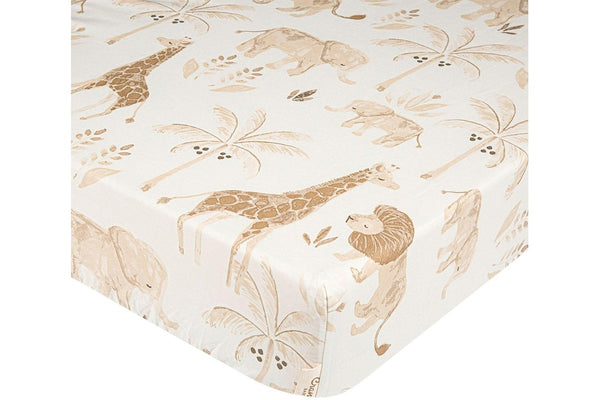 Crane Baby: Crib Fitted Sheet - Kendi Animal (80 x 40cm)