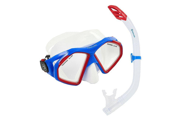 Aquasphere Unisex Adult Hawkeye Mask And Snorkel (White/Blue/Red) (One Size)