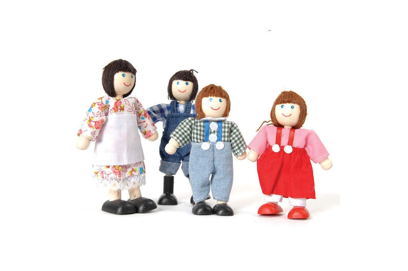 4pc Tidlo Farm Family Figure 12cm Wooden Toy Set Kids Children Pretend Play 3+