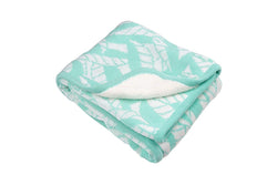 Playgro Fauna Friends Reversible Cot Baby Nursery Blanket Mint White 0m+