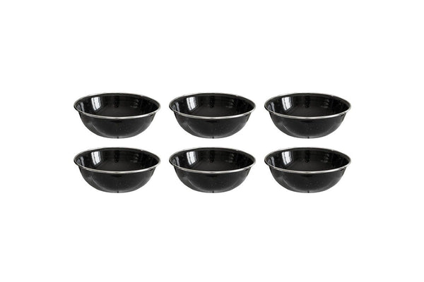 6x Wildtrak Premium Enamel Bowl Glassware Dinning Outdoor Camping Hiking 15x5cm