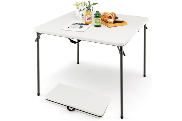 Costway Folding Camping Table Outdoor Portable Desk w/Carry Handle Picnic Hiking Fishing BBQ White