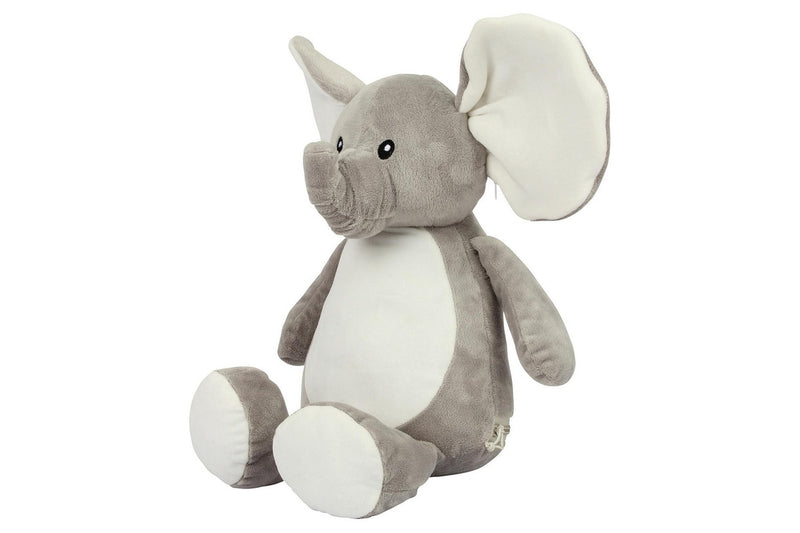 Mumbles Zipped Elephant Plush Toy (Grey) (One Size)