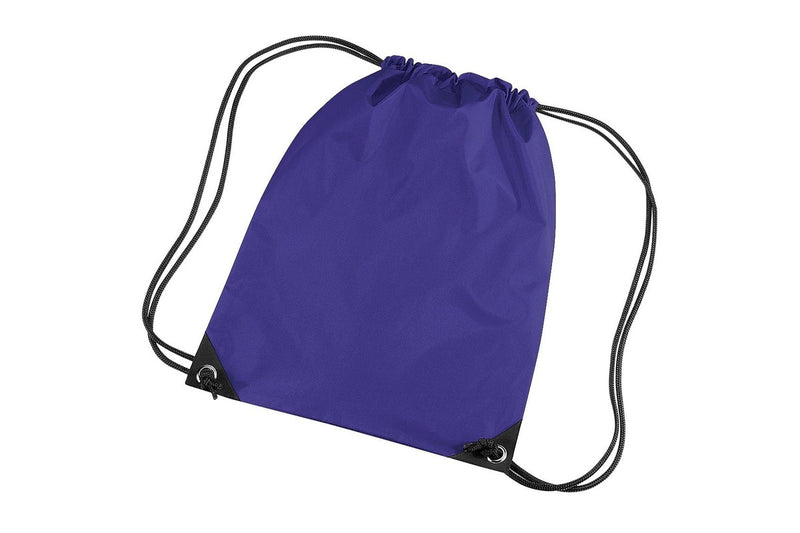 Bagbase Premium Gymsac Water Resistant Bag (11 Litres) (Pack Of 2) (Purple) (One Size)