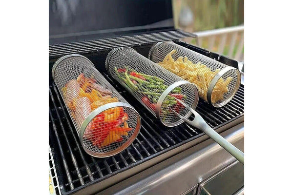 1pc Stainless Steel Barbecue Cooking Grill Grate Outdoor Round BBQ Campfire Grid