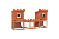 Outdoor Large Rabbit Hutch House Pet Cage Double House vidaXL