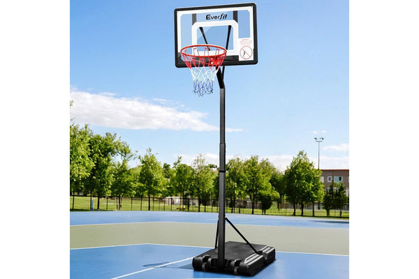 Everfit 2.6M Basketball Hoop Stand System Adjustable Portable Pro Kids Clear