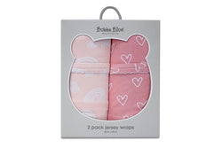 2PK Bubba Blue Nordic 80x80cm Jersey Swaddle Wrap Baby 0-12m Dusty Berry Rose