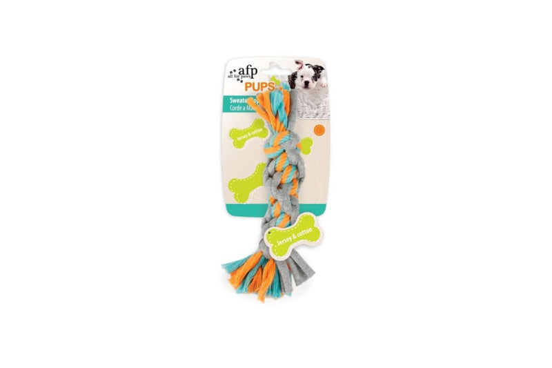 Puppy Chew Rope Toy - Dog Knotted Braided Rag Cotton Jersey Teething Play AFP