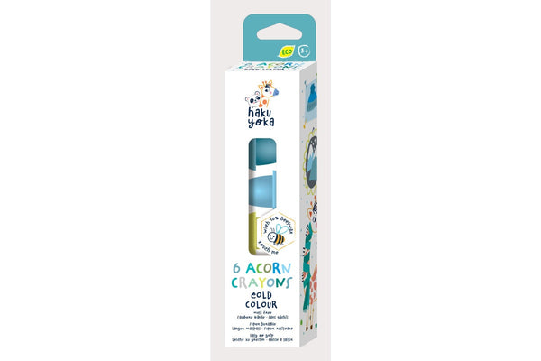 Haku Yoka: Acorn Crayons - Cold Colours (6-Pack)