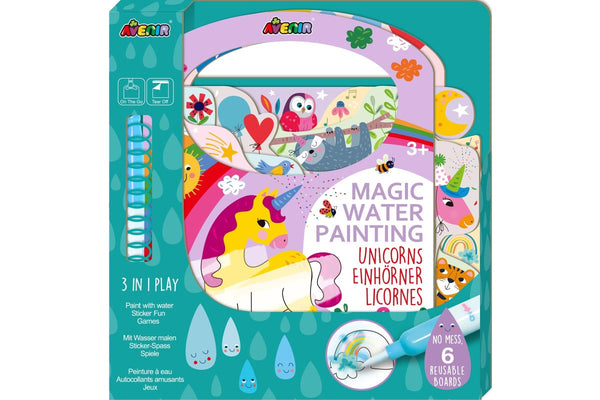 Avenir: 3 in 1 Play Book Magic Water Painting - Unicorns