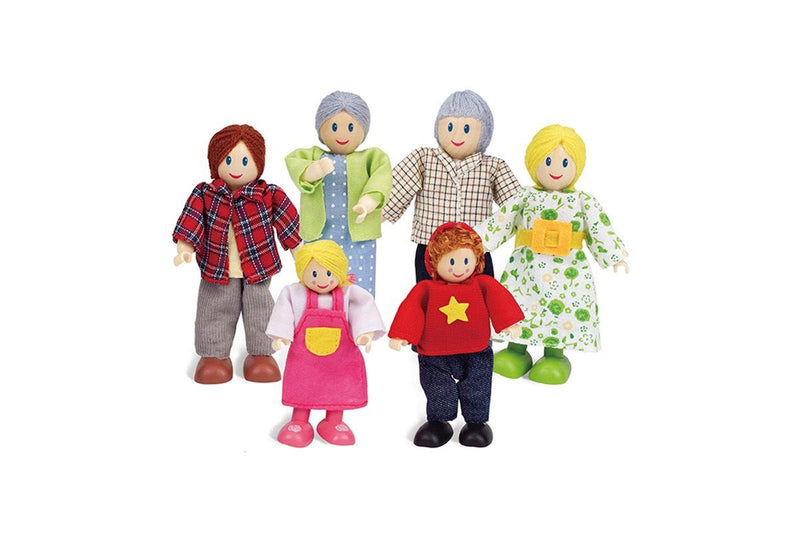 6pc Hape Happy Family Caucasian Imaginative Kids Pretend Play Activity Toy 3+