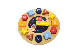 Koala Dream Space Clock Shape Sorter Wooden 21.5cm Puzzle Toy Baby Kids 12m+