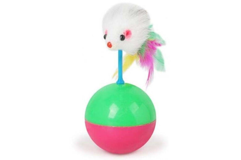 Mouse Tumbler Cat Dog Toy Ball Pet Real Rabbit Hair Multi Cat Toys