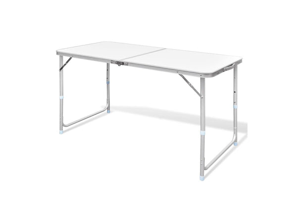 Foldable Camping Table Height Adjustable Aluminium 120 x 60 cm vidaXL