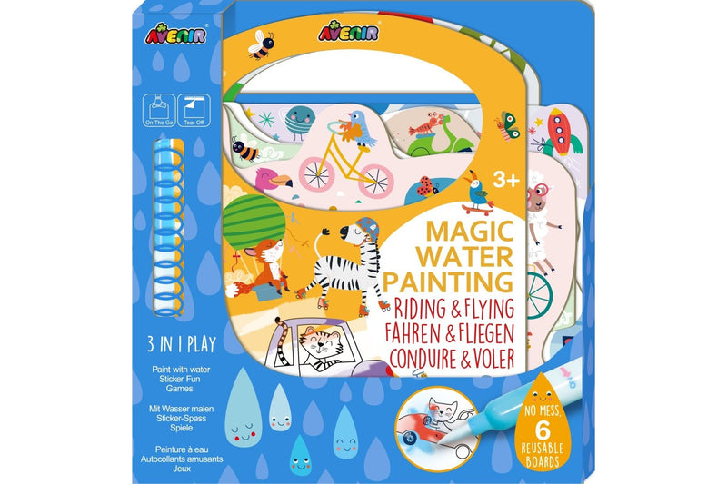 Avenir: 3 in 1 Play Book Magic Water Painting - Riding & Flying