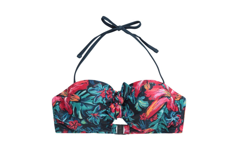 Animal Womens/Ladies Floral Front Tie Bikini Top (Red/Blue) (6 UK)