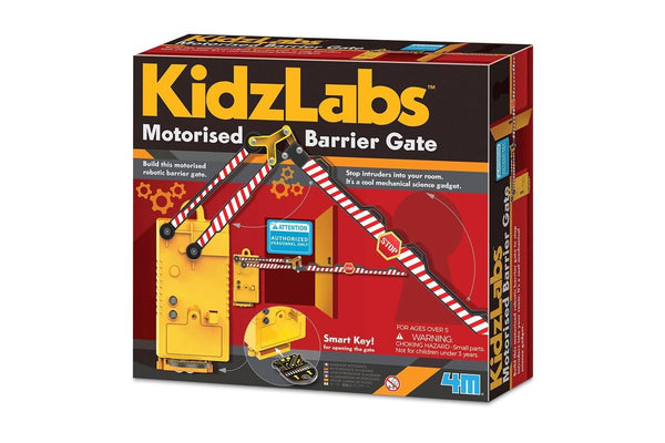 4M KidzLabs Motorised Barrier Gate Kids STEM Mechanical Building Toy Kit 8y+