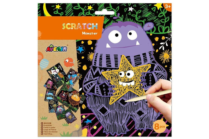 Avenir: Scratch Art Kit - Monster (8-Pack)