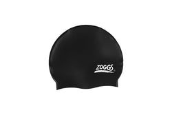 Zoggs Plain Silicone Swim Cap (Black) (One Size)