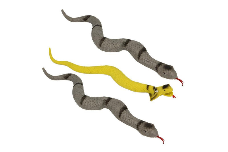 3x Stretchy Beanie Snakes 30cm Fun Animal Figures Play Toys Kids Child 3y+ Asst