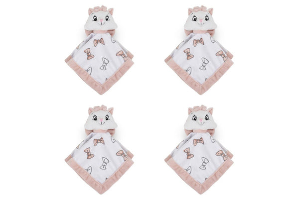 4x Disney Cats Soft Cuddly Security Blanket Infant Baby Nursery Decor 31x31cm