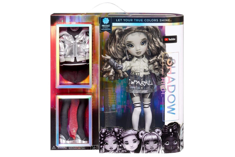 Rainbow High Shadow High Fashion Dolls - Nicole Steel Kids Toy w Shoes Jumper 6+