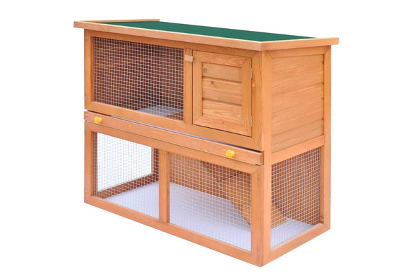 Outdoor Rabbit Hutch Small Animal House Pet Cage 1 Door Wood vidaXL