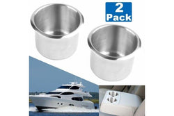 2pcs Stainless Steel Cup Drink Holder For Marine Car Truck Camper RV Boat