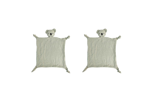 2x Urban Bubsy Koala Cotton Muslin 30cm Comforter w Plush Baby Infant Toy Sage