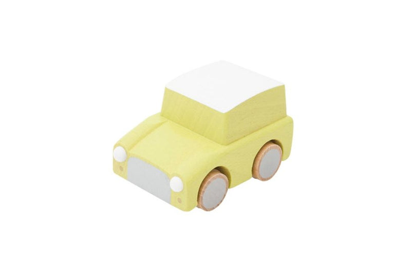 Kiko & gg Kuruma 9cm Car Vehicle Kids Children Wooden Pull Back Toy Yellow 3+