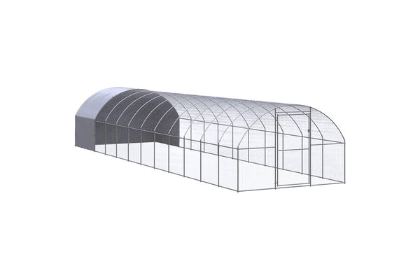 Outdoor Chicken Coop 3x12x2 m Galvanised Steel vidaXL