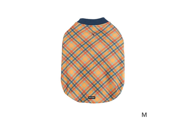 Frank Barker: Velvet Lined Orange Plaid Coat - Medium