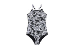 Animal Womens/Ladies Zora Tropical Leaves One Piece Swimsuit (Black) (8 UK)