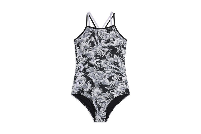 Animal Womens/Ladies Zora Tropical Leaves One Piece Swimsuit (Black) (6 UK)