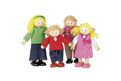 4pc Tidlo Doll Family 3 Figure 12cm Wooden Toy Set Kids Fun Pretend Play 3+