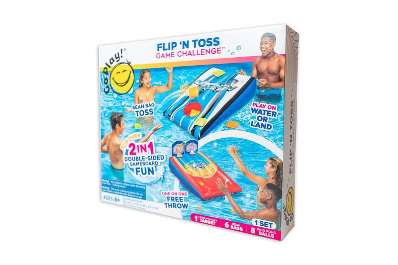 Go Play! Flip N Toss Game Challenge 2In1 Bean Bag Ping Pong Throw Pool Game 8y+