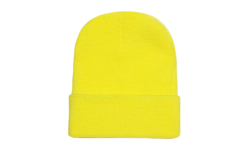 Yupoong Flexfit Unisex Heavyweight Standard Beanie Winter Hat (Powdery Yellow) (One Size)