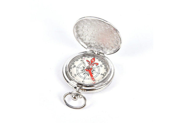 Flip Cover Metal Pocket Watch Compass Camping Hiking Boating Nautical Marine Survival Compasses