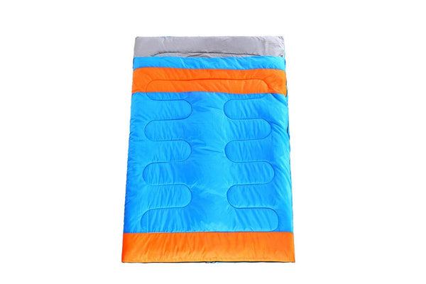 Ozstock -10 Degree Double Outdoor Camping Sleeping Bag Hiking Thermal Winter 220x150cm BLUE