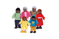 6pc Hape Happy Family African American Kids Imaginative Pretend Play Toy 3+