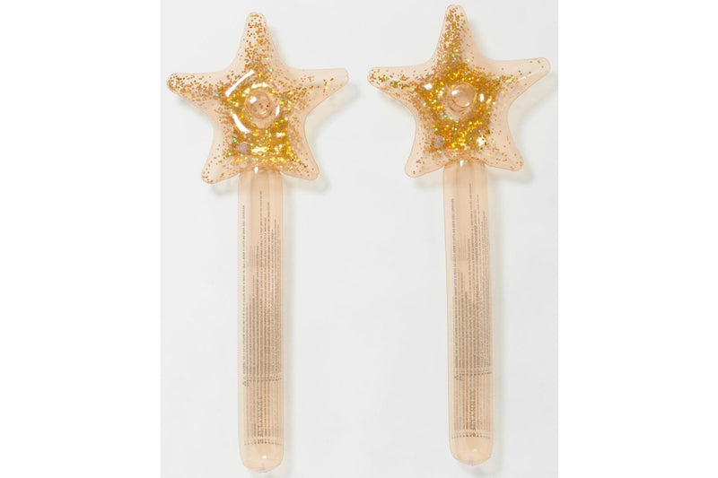 Sunnylife: Kids Inflatable Star Wand - Princess Swan Gold (Set of 2)