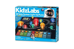 4M KidzLabs 3D Solar System Light-Up Poster Board Educational Kids Activity 5y+