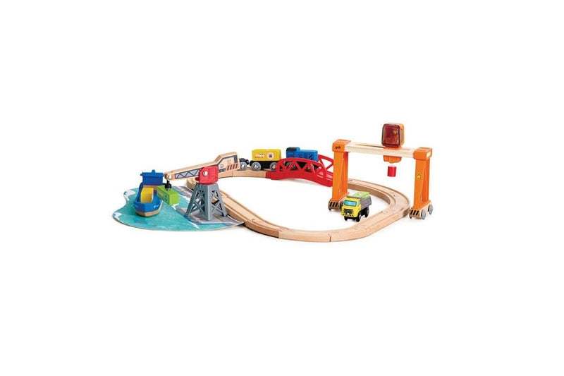 Hape Lift & Load Harbour Set Mining Magnetic Playset Fun Activity Kids Toy 3+