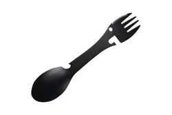 Multifunctional Camping Equipment Cookware Spoon Fork Bottle Open Portable Tool Black Camping Cooking Utensils