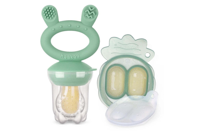 Haakaa: Fresh Food Feeder with Mini Nibble Tray - Pea Green