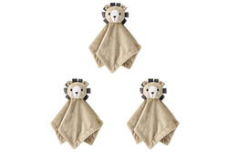 3x The Peanutshell Madagascar Lion Print Security Blanket Baby Nursery 31x31cm