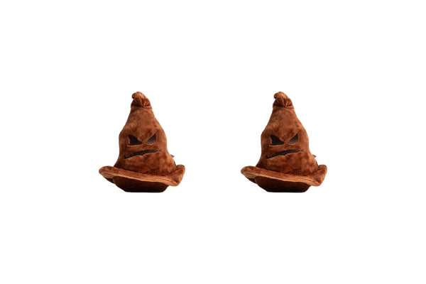 2x Harry Potter Sorting Hat Soft Plush Squeaking Dog Interactive Toy 20cm Brown